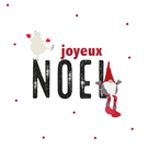 Joyeux No&euml;l minimaliste avec ours et lutin